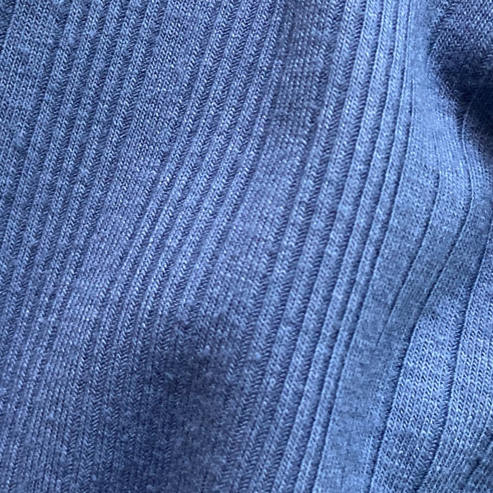 Women's Blue Button-Up Ribbed Top - Picture 2 of 3
